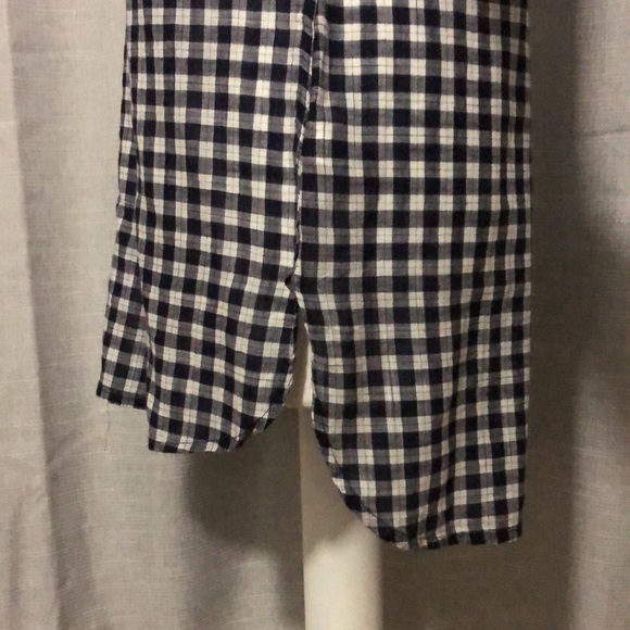 Meron Tunic Top-Sz M-Navy/White Mini Check/Plaid-Cotton-Round Neck-No Collar - Picture 7 of 15